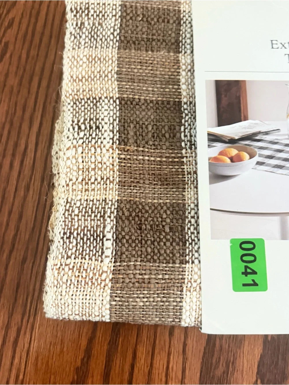 Threshold Brown and Cream Woven Plaid Table Runner